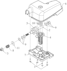 Chute Gearbox Diagram and Parts List for 2X24-INCH (31AM6BVRB10)(2023) Cub Cadet Snow Blower